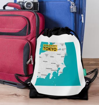 TOKYO-MAP DRAWSTRING BAG