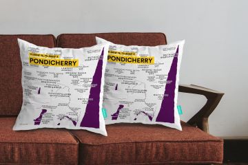 PONDICHERRY-MAP CUSHION COVERS - PACK OF 2
