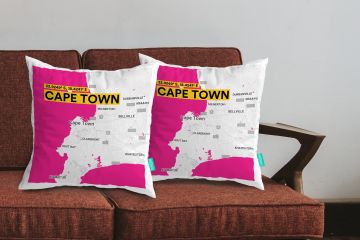 CAPE TOWN-MAP CUSHION COVERS - PACK OF 2