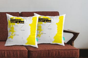 PORT BLAIR-MAP CUSHION COVERS - PACK OF 2