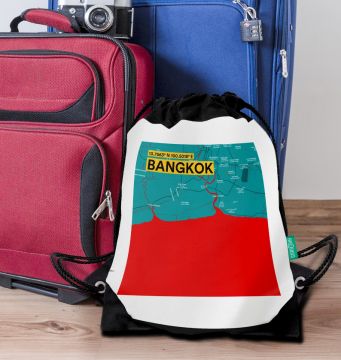 BANGKOK-MAP DRAWSTRING BAG