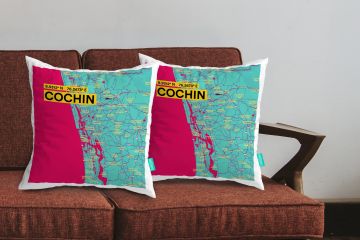 COCHIN-MAP CUSHION COVERS - PACK OF 2