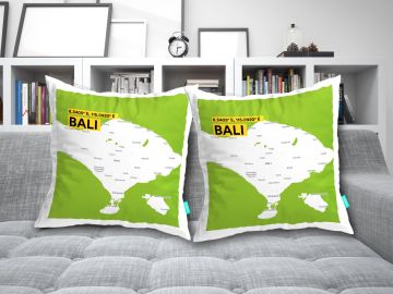 BALI-MAP CUSHION COVERS - PACK OF 2