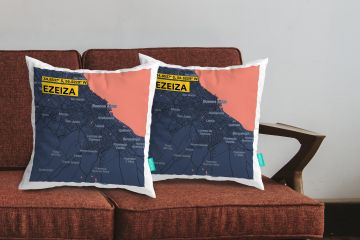EZEIZA-MAP CUSHION COVERS - PACK OF 2