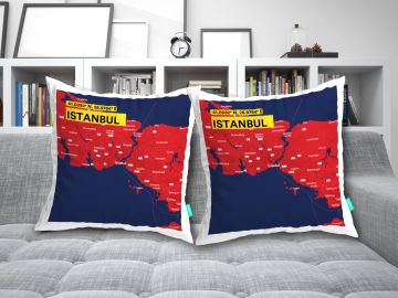 ISTANBUL-MAP CUSHION COVERS - PACK OF 2