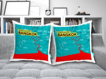 BANGKOK-MAP CUSHION COVERS - PACK OF 2