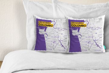 COLOMBO-MAP CUSHION COVERS - PACK OF 2