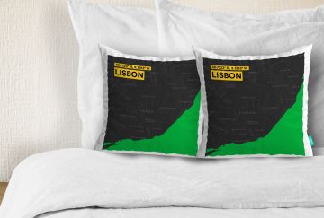 LISBON-MAP CUSHION COVERS - PACK OF 2