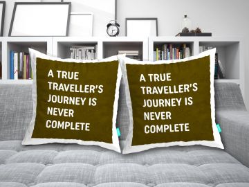 A TRUE TRAVELLER CUSHION COVERS - PACK OF 2