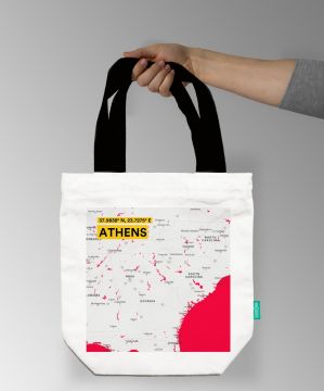 ATHENS-MAP TOTE BAG