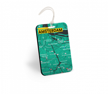 AMSTERDAM-MAP BAGGAGE TAGS - PACK OF 2