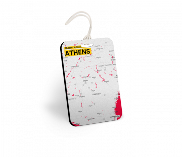 ATHENS-MAP BAGGAGE TAGS - PACK OF 2