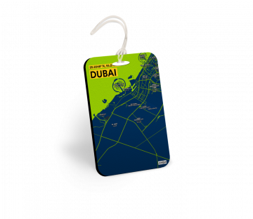 DUBAI-MAP BAGGAGE TAGS - PACK OF 2