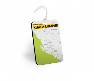 KUALA LUMPUR-MAP BAGGAGE TAGS - PACK OF 2