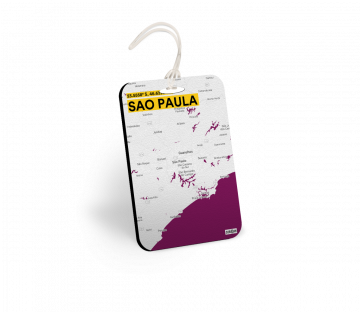SAO PAULO-MAP BAGGAGE TAGS - PACK OF 2