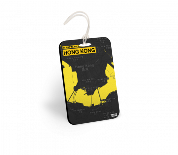 HONG KONG-MAP BAGGAGE TAGS - PACK OF 2
