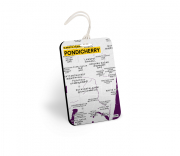 PONDICHERRY-MAP BAGGAGE TAGS - PACK OF 2
