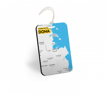 DOHA-MAP BAGGAGE TAG - PACK OF 2