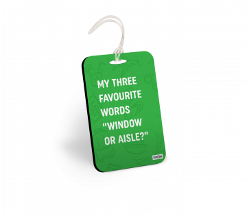 WINDOW OR AISLE BAGGAGE TAGS - PACK OF 2