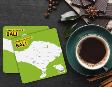 BALI-MAP COASTERS - PACK OF 4