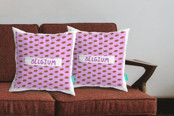 LOVE OF FOOD-BELGIUM CUSHION COVERS - PACK OF 2