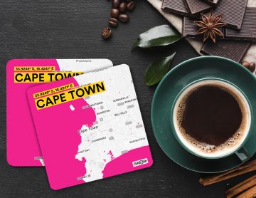 CAPE TOWN-MAP COASTERS - PACK OF 4
