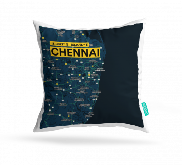 CHENNAI-MAP CUSHION COVERS - PACK OF 2