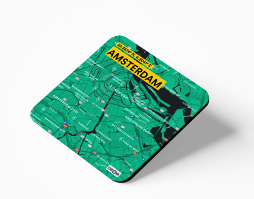 AMSTERDAM-MAP COASTERS - PACK OF 4