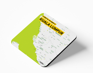 KUALA LUMPUR-MAP COASTERS - PACK OF 4