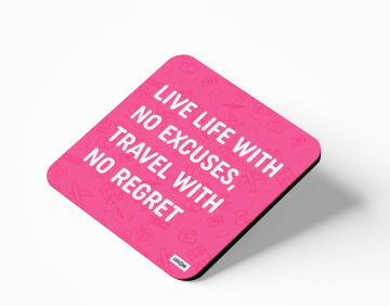TRAVEL WITH NO REGRET COASTERS - PACK OF 4
