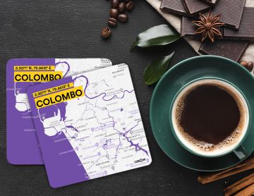 COLOMBO-MAP COASTERS -  PACK OF 4
