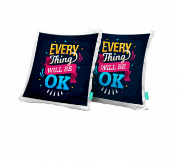 EVERYTHING WILL BE OKAY CUSHION COVERS - PACK OF 2