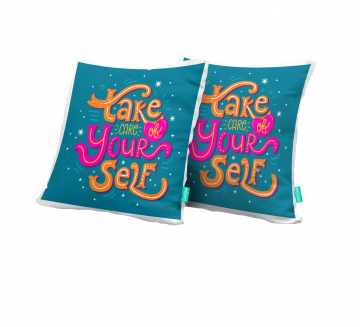 TAKE CARE YOURSELF CUSHION COVERS - PACK OF 2