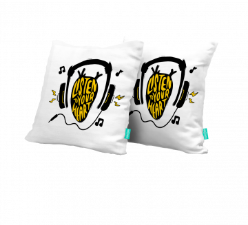 LISTEN TO YOUR HEART CUSHION COVERS - PACK OF 2