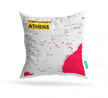 ATHENS-MAP CUSHION COVERS - PACK OF 2