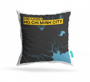 HO CHI MINH-MAP CUSHION COVERS - PACK OF 2