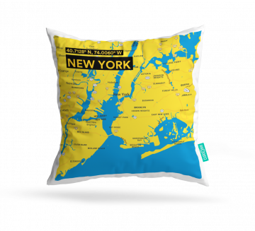 NEW YORK-MAP CUSHION COVERS - PACK OF 2