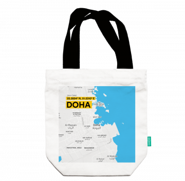 DOHA-MAP TOTE BAG