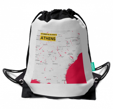 ATHENS-MAP DRAWSTRING BAG