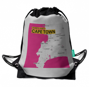 CAPE TOWN-MAP DRAWSTRING BAG