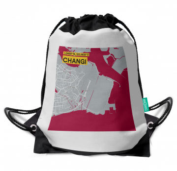 CHANGI-MAP DRAWSTRING BAG