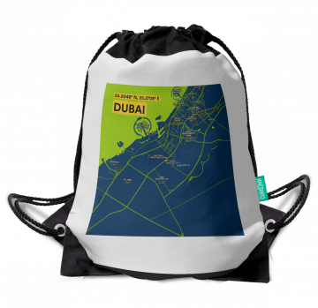 DUBAI-MAP DRAWSTRING BAG