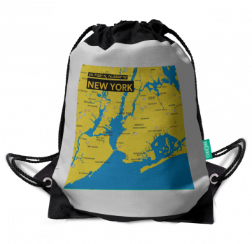 NEW YORK-MAP DRAWSTRING BAG