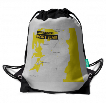 PORT BLAIR-MAP DRAWSTRING BAG