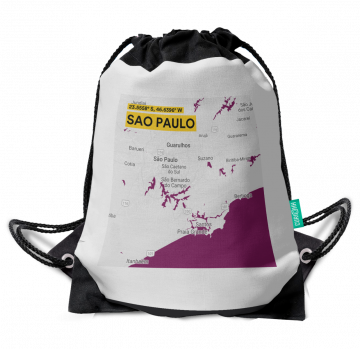 SAO PAULO-MAP DRAWSTRING BAG