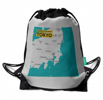 TOKYO-MAP DRAWSTRING BAG