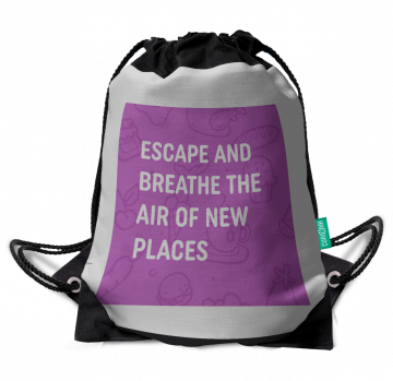 ESCAPE AND BREATHE THE AIR DRAWSTRING BAG