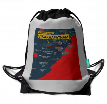 VISAKHAPATNAM-MAP DRAWSTRING BAG