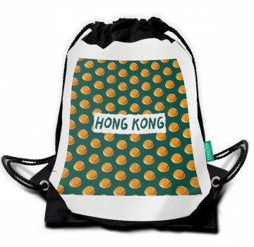 LOVE OF FOOD-HONG KONG DRAWSTRING BAG