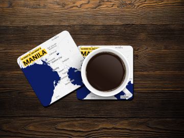 MANILA-MAP COASTERS - PACK OF 4